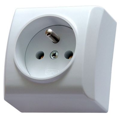 BIS Gniazdo pojedyncze z uziemieniem kolor biały GN-1BZ/00 OSPEL (GN-1BZ/00)