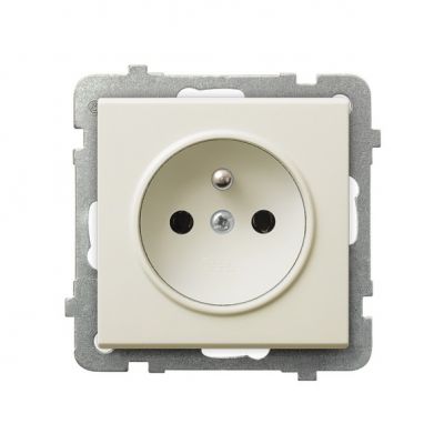 SONATA Gniazdo pojedyncze z uziemieniem kolor ecru GP-1RZ/m/27 OSPEL (GP-1RZ/m/27)