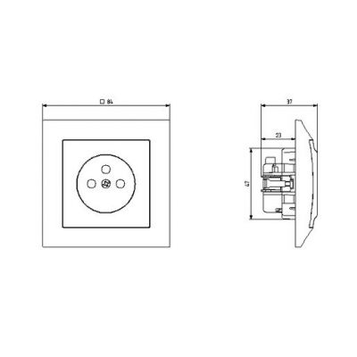 IMPRESJA Gniazdo pojedyncze z uziemieniem kolor ecru GP-1YZ/m/27 OSPEL (GP-1YZ/m/27)
