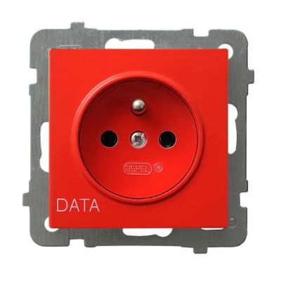 AS Gniazdo pojedyncze z uziemieniem DATA kolor czerwony GP-1GZD/m/00 OSPEL (GP-1GZD/m/00)