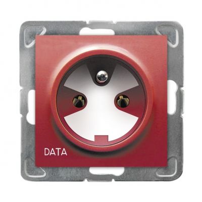 IMPRESJA Gniazdo pojedyncze z uziemieniem DATA z kluczem uprawniającym kolor czerwony GP-1YZK/m/00 OSPEL (GP-1YZK/m/00)
