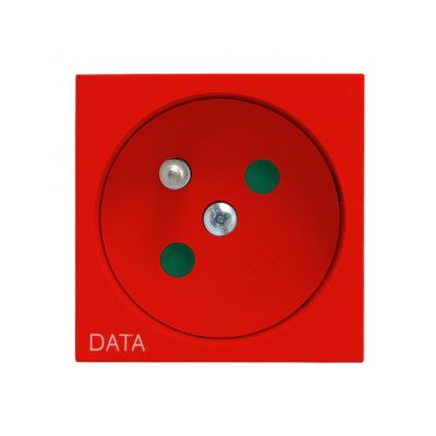 OSPEL45 Gniazdo pojedyncze z uziemieniem DATA z przesłonami torów prądowych kolor czerwony GK-1ZDP/22 OSPEL (GK-1ZDP/22)