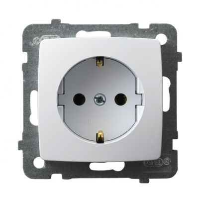KARO Gniazdo pojedyncze z uziemieniem schuko kolor biały GP-1SS/m/00 OSPEL (GP-1SS/m/00)
