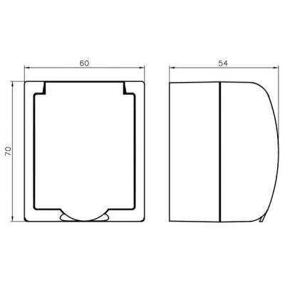FALA Gniazdo pojedyncze z uziemieniem schuko klapka przezroczysta kolor biały GNH-1HS/00/d OSPEL (GNH-1HS/00/d)