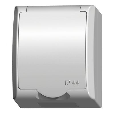 FALA Gniazdo pojedyncze z uziemieniem klapka w kolorze wyrobu kolor biały GNH-1HZ/00/w OSPEL (GNH-1HZ/00/w)