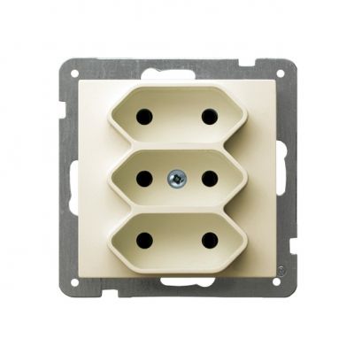 AS Gniazdo potrójne EURO kolor ecru GP-3G/m/27 OSPEL (GP-3G/m/27)