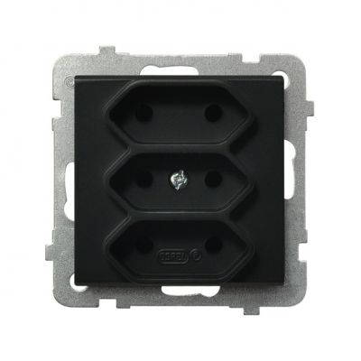 SONATA Gniazdo potrójne EURO kolor czarny metalik GP-3R/m/33 OSPEL (GP-3R/m/33)