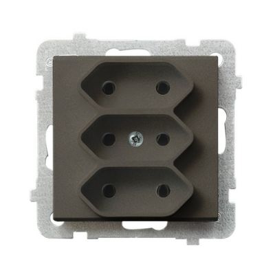SONATA Gniazdo potrójne EURO kolor czekoladowy metalik GP-3R/m/40 OSPEL (GP-3R/m/40)