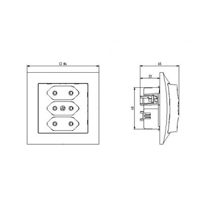 IMPRESJA Gniazdo potrójne EURO kolor złoty metalik GP-3Y/m/28 OSPEL (GP-3Y/m/28)