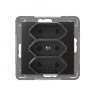 IMPRESJA Gniazdo potrójne EURO kolor antracyt GP-3Y/m/50 OSPEL (GP-3Y/m/50)