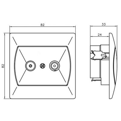 AKCENT Gniazdo antenowe RTV końcowe kolor beżowy GPA-AK/01 OSPEL (GPA-AK/01)