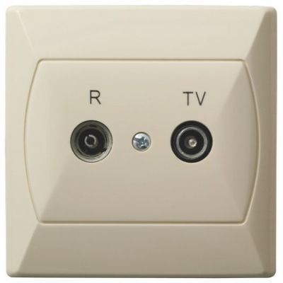 AKCENT Gniazdo antenowe RTV końcowe kolor beżowy GPA-AK/01 OSPEL (GPA-AK/01)