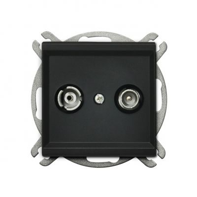 SONATA Gniazdo antenowe RTV przelotowe 10-dB kolor czarny metalik GPA-10RP/m/33 OSPEL (GPA-10RP/m/33)