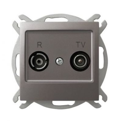 IMPRESJA Gniazdo antenowe RTV przelotowe 14-dB kolor tytan GPA-14YP/m/23 OSPEL (GPA-14YP/m/23)