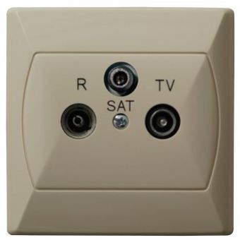 AKCENT Gniazdo antenowe RTV-SAT końcowe kolor beżowy GPA-AS/01 OSPEL (GPA-AS/01)