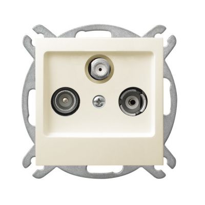 AS Gniazdo antenowe RTV-SAT przelotowe kolor ecru GPA-GSP/m/27 OSPEL (GPA-GSP/m/27)