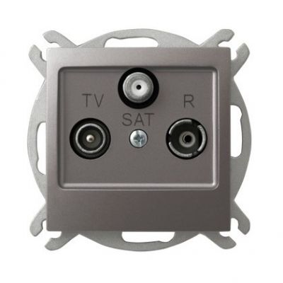 IMPRESJA Gniazdo antenowe RTV-SAT przelotowe kolor tytan GPA-YSP/m/23 OSPEL (GPA-YSP/m/23)