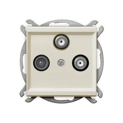 SONATA Gniazdo antenowe RTV-SAT z dwoma wyjściami SAT kolor ecru GPA-R2S/m/27 OSPEL (GPA-R2S/m/27)