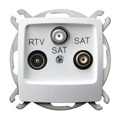 KARO Gniazdo antenowe RTV-SAT z dwoma wyjściami SAT kolor biały GPA-S2S/m/00 OSPEL (GPA-S2S/m/00)