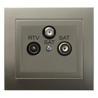 KIER Gniazdo antenowe RTV-SAT z dwoma wyjściami SAT kolor satyna light GPA-W2S/45 OSPEL (GPA-W2S/45)
