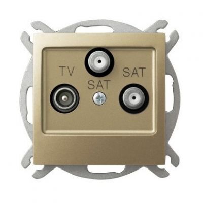 IMPRESJA Gniazdo antenowe RTV-SAT z dwoma wyjściami SAT kolor złoty metalik GPA-Y2S/m/28 OSPEL (GPA-Y2S/m/28)