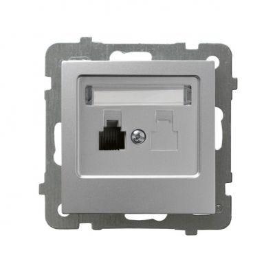 AS Gniazdo telefoniczne pojedyncze kolor srebro GPT-1G/m/18 OSPEL (GPT-1G/m/18)