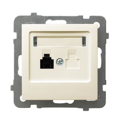 AS Gniazdo telefoniczne pojedyncze kolor ecru GPT-1G/m/27 OSPEL (GPT-1G/m/27)