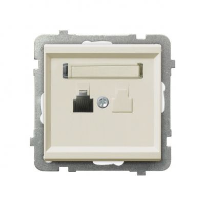 SONATA Gniazdo telefoniczne pojedyncze kolor ecru GPT-1R/m/27 OSPEL (GPT-1R/m/27)