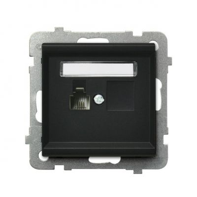 SONATA Gniazdo telefoniczne pojedyncze kolor czarny metalik GPT-1R/m/33 OSPEL (GPT-1R/m/33)
