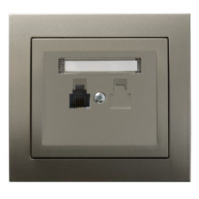 KIER Gniazdo telefoniczne pojedyncze kolor satyna light GPT-1W/45 OSPEL (GPT-1W/45)