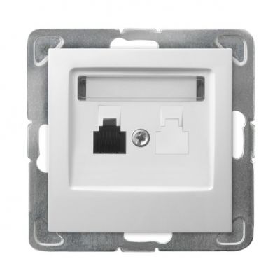 IMPRESJA Gniazdo telefoniczne pojedyncze kolor biały GPT-1Y/m/00 OSPEL (GPT-1Y/m/00)