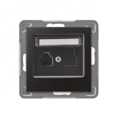 IMPRESJA Gniazdo telefoniczne pojedyncze kolor antracyt GPT-1Y/m/50 OSPEL (GPT-1Y/m/50)