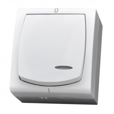 MADERA Łącznik dwubiegunowy z podświetleniem pomarańczowym kolor biały ŁNH-11NS/00 OSPEL (ŁNH-11NS/00)