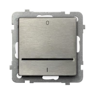 SONATA STAL INOX Łącznik dwubiegunowy z podświetleniem niebieskim kolor stal inox ŁP-11RMS/m/37 OSPEL (ŁP-11RMS/m/37)