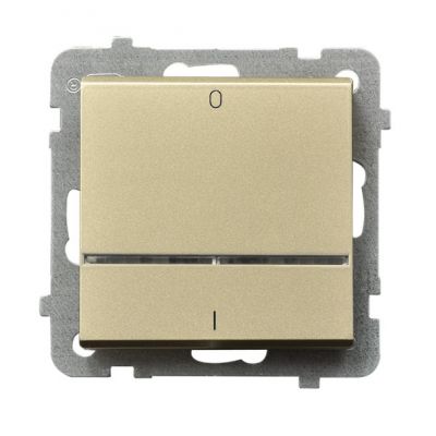 SONATA Łącznik dwubiegunowy z podświetleniem niebieskim kolor szampański złoty ŁP-11RS/m/39 OSPEL (ŁP-11RS/m/39)