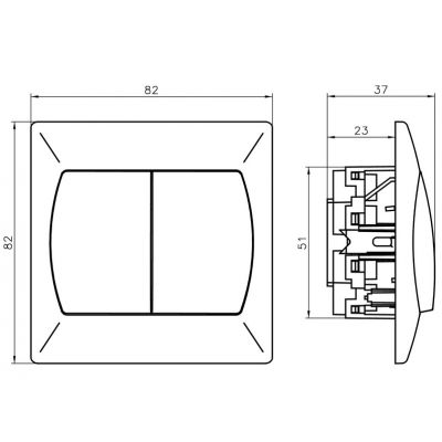 AKCENT Łącznik podwójny świecznikowy z podświetleniem pomarańczowym kolor biały ŁP-2AS/00 OSPEL (ŁP-2AS/00)