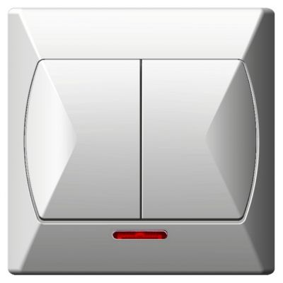 AKCENT Łącznik podwójny świecznikowy z podświetleniem pomarańczowym kolor biały ŁP-2AS/00 OSPEL (ŁP-2AS/00)