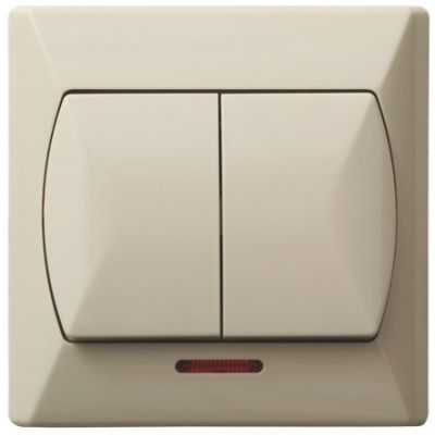 AKCENT Łącznik podwójny świecznikowy z podświetleniem pomarańczowym kolor beżowy ŁP-2AS/01 OSPEL (ŁP-2AS/01)