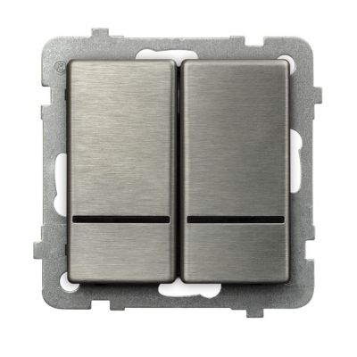 SONATA STAL INOX Łącznik podwójny świecznikowy z podświetleniem niebieskim kolor stal inox ŁP-2RMS/m/37 OSPEL (ŁP-2RMS/m/37)