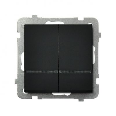 SONATA Łącznik podwójny świecznikowy z podświetleniem niebieskim kolor czarny metalik ŁP-2RS/m/33 OSPEL (ŁP-2RS/m/33)