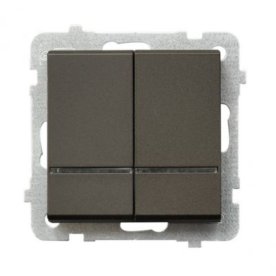 SONATA Łącznik podwójny świecznikowy z podświetleniem niebieskim kolor czekoladowy metalik ŁP-2RS/m/40 OSPEL (ŁP-2RS/m/40)