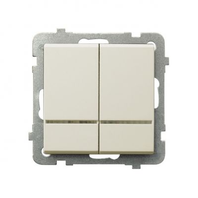 SONATA Łącznik podwójny świecznikowy z podświetleniem pomarańczowym kolor ecru ŁP-2RS/m/27 OSPEL (ŁP-2RS/m/27)