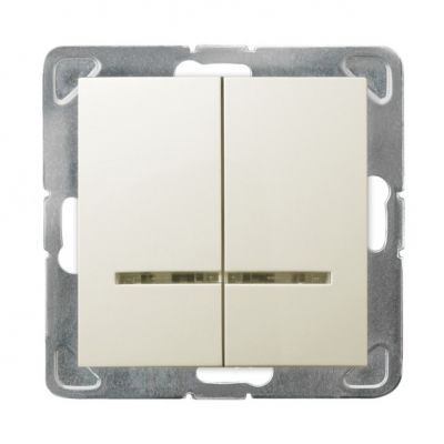 IMPRESJA Łącznik podwójny świecznikowy z podświetleniem pomarańczowym kolor ecru ŁP-2YS/m/27 OSPEL (ŁP-2YS/m/27)