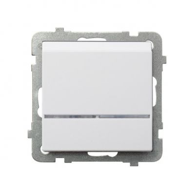SONATA Łącznik hotelowy z podświetleniem pomarańczowym kolor biały ŁP-15RS/m/00 OSPEL (ŁP-15RS/m/00)