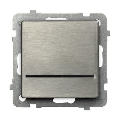 SONATA STAL INOX Łącznik pojedynczy jednobiegunowy z podświetleniem niebieskim kolor stal inox ŁP-1RMS/m/37 OSPEL (ŁP-1RMS/m/37)