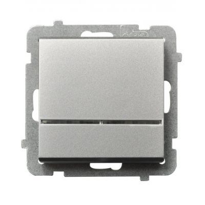 SONATA Łącznik kontrolny z podświetleniem niebieskim kolor srebro mat ŁP-12RS/m/38 OSPEL (ŁP-12RS/m/38)