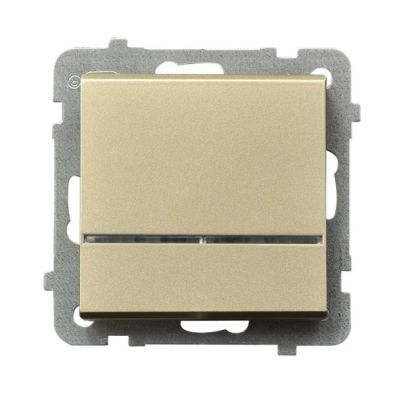SONATA Łącznik kontrolny z podświetleniem niebieskim kolor szampański złoty ŁP-12RS/m/39 OSPEL (ŁP-12RS/m/39)