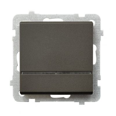 SONATA Łącznik kontrolny z podświetleniem niebieskim kolor czekoladowy metalik ŁP-12RS/m/40 OSPEL (ŁP-12RS/m/40)