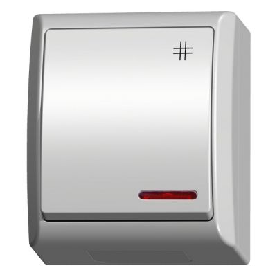 FALA Łącznik krzyżowy z podświetleniem pomarańczowym kolor biały ŁNH-4HS/00 OSPEL (ŁNH-4HS/00)