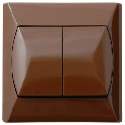 AKCENT Łącznik podwójny schodowy z podświetleniem pomarańczowym kolor brązowy ŁP-10AS/24 OSPEL (ŁP-10AS/24)